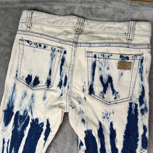 Michael‎ Kors Tie Dye Flare Jeans Women's 27 Blue White Boho Retro 70s High Rise - Picture 16 of 16